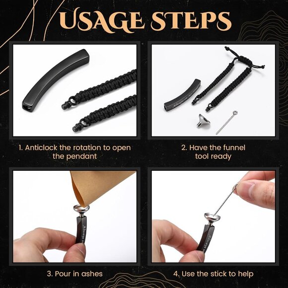 Personalized 4-Pack Cremation Jewelry Bracelets for Memorial Keepsakes - Picture 6 of 6